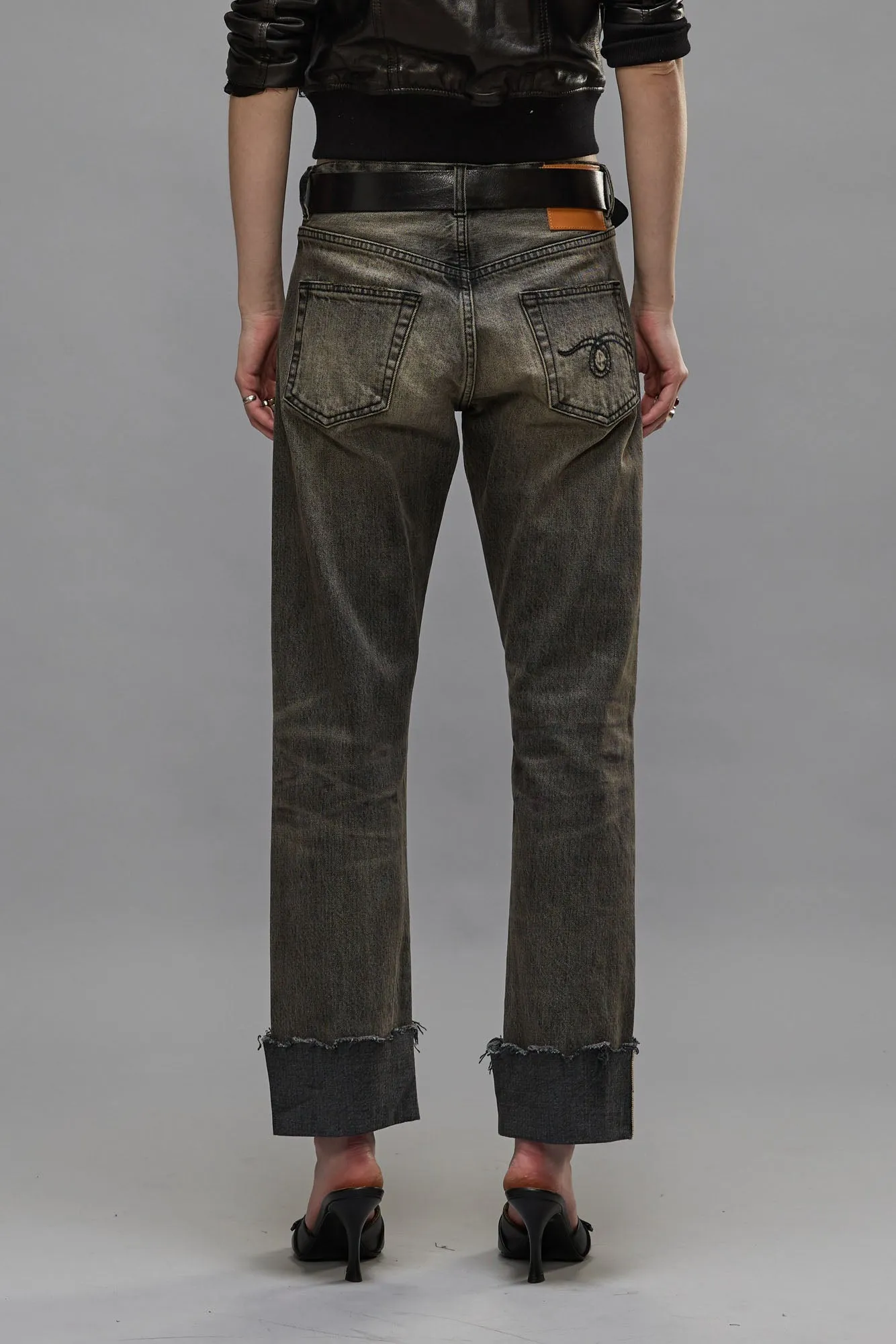 CUFFED ROMEO JEAN - HAYNE SELVEDGE BLACK sold by R13 product image thumbnail 4