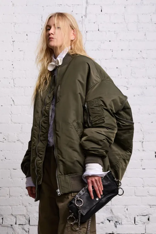 ZIP OUT DOWN BOMBER - OLIVE sold by R13