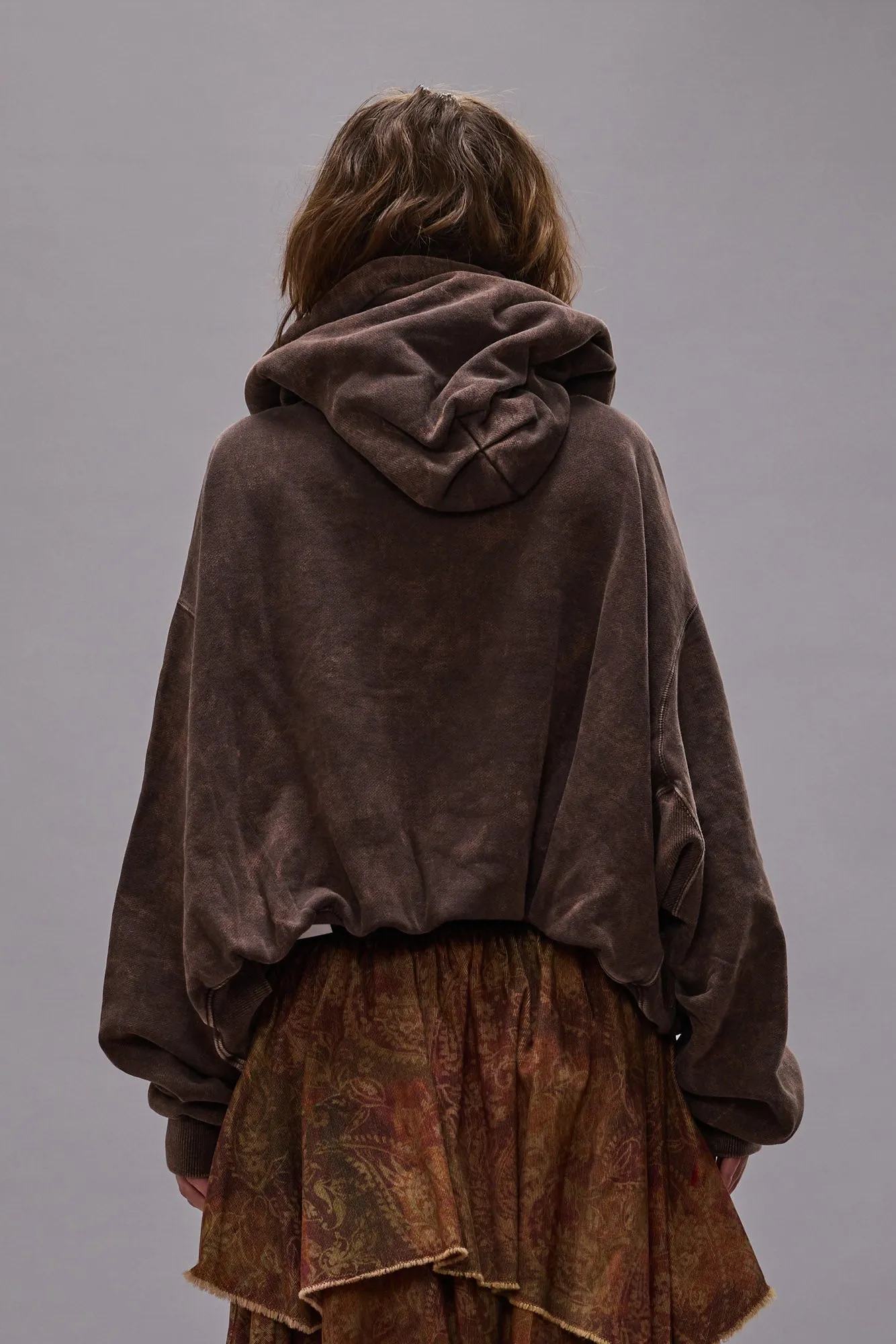 BALLOON POPOVER HOODIE - BROWN sold by R13 product image thumbnail 4