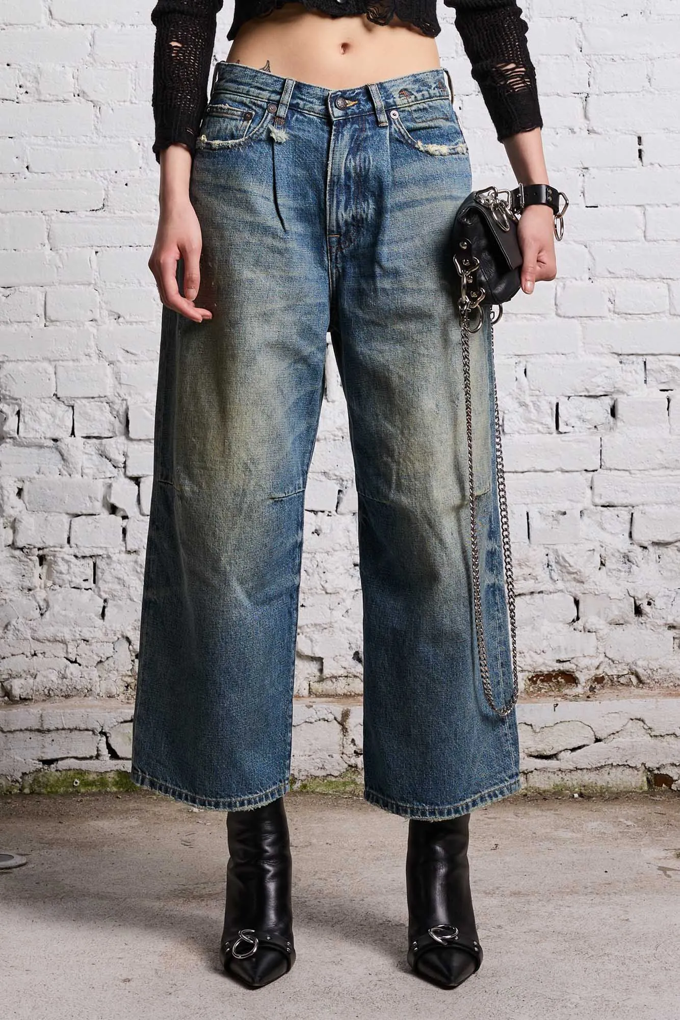 CROPPED WIDE LEG JEAN - CLINTON BLUE sold by R13 product image thumbnail 3