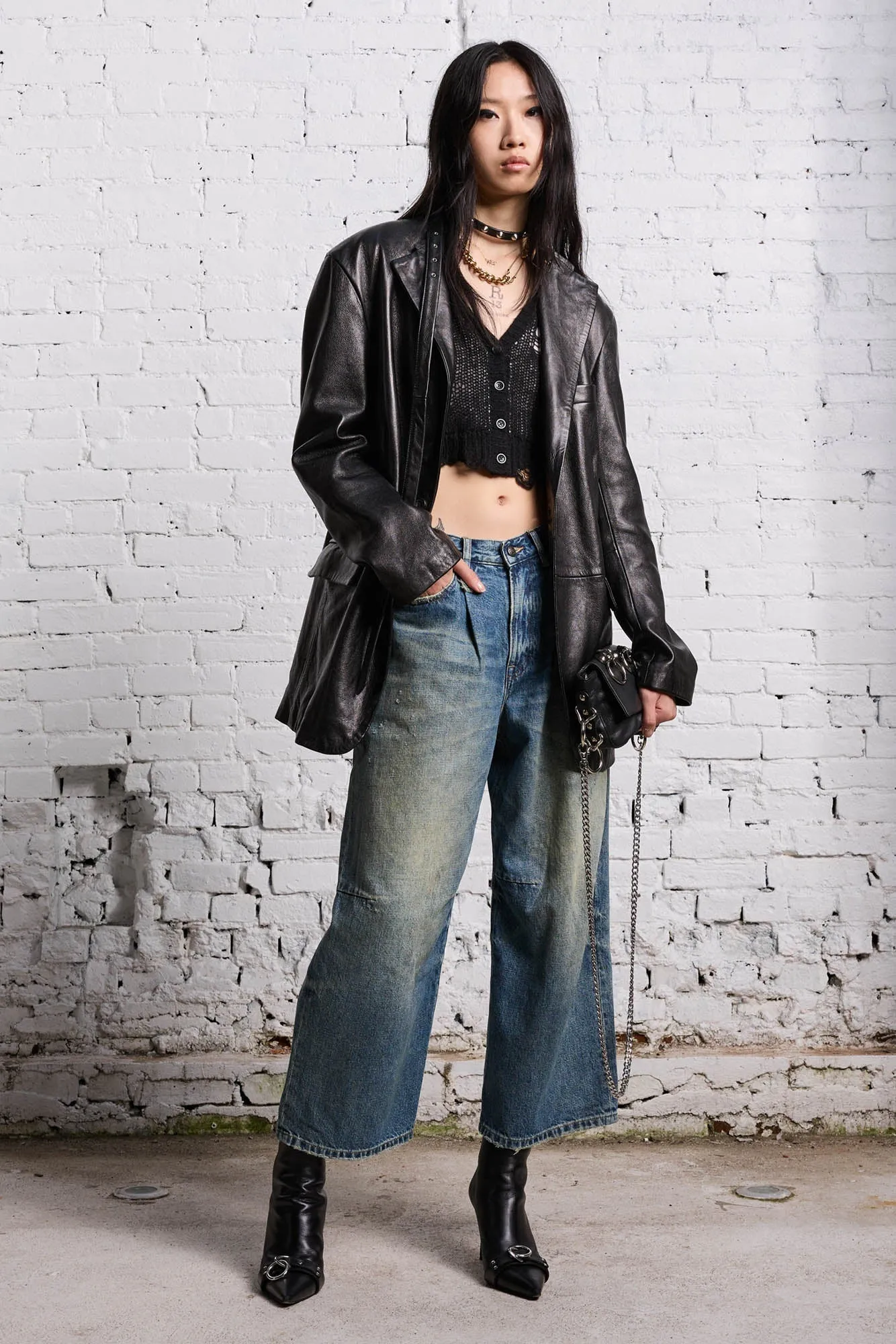 CROPPED WIDE LEG JEAN - CLINTON BLUE sold by R13 product image thumbnail 2