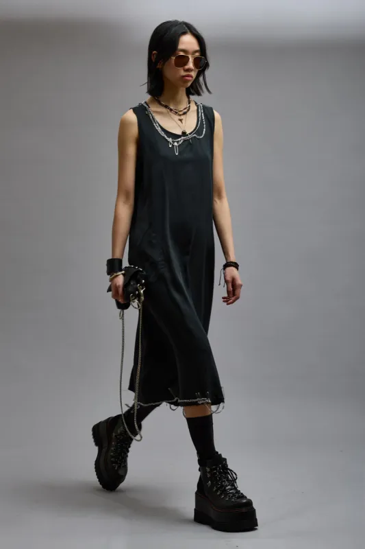 CHAIN EMBELLISHED MIDI - BLACK sold by R13