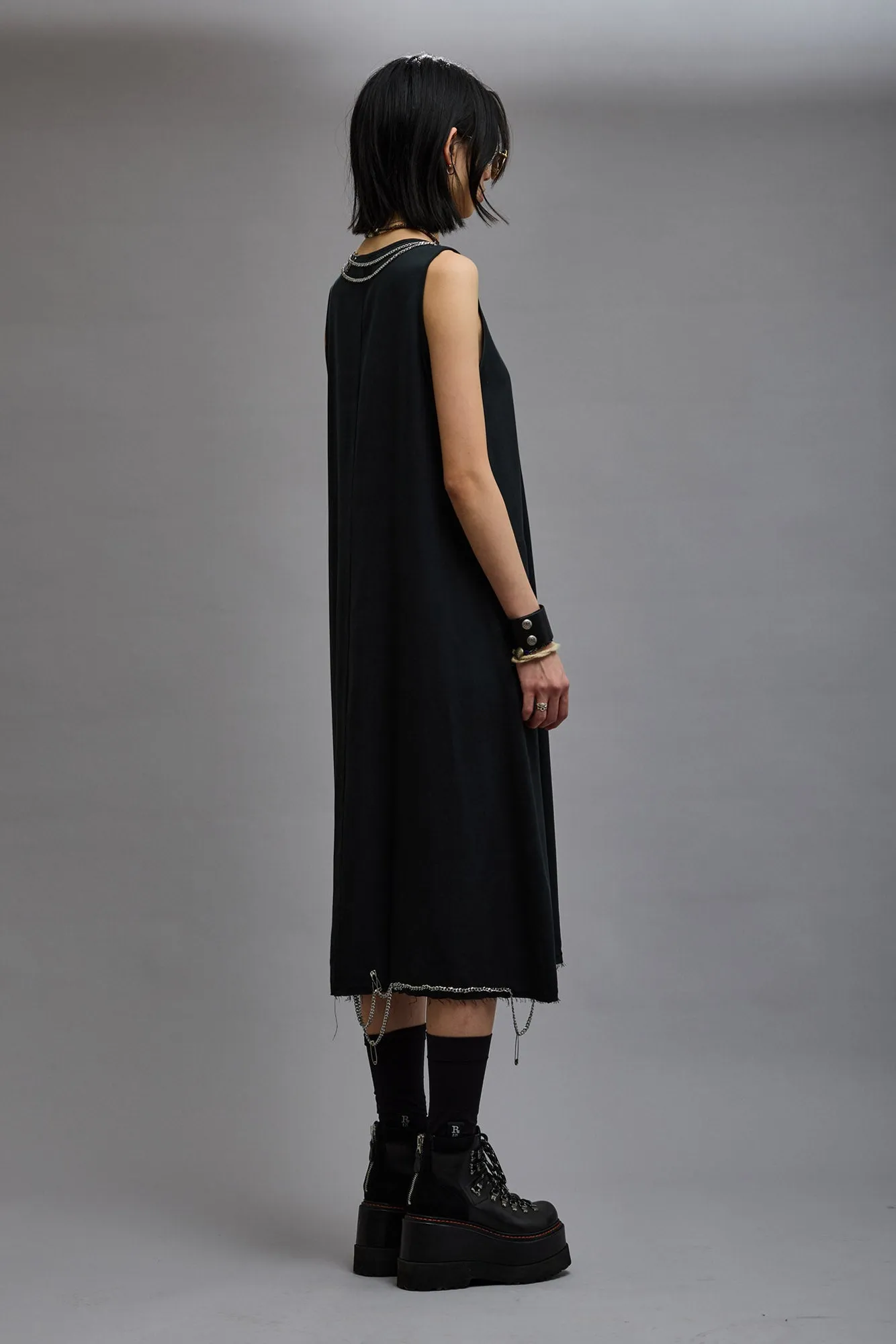 CHAIN EMBELLISHED MIDI - BLACK sold by R13 product image thumbnail 4