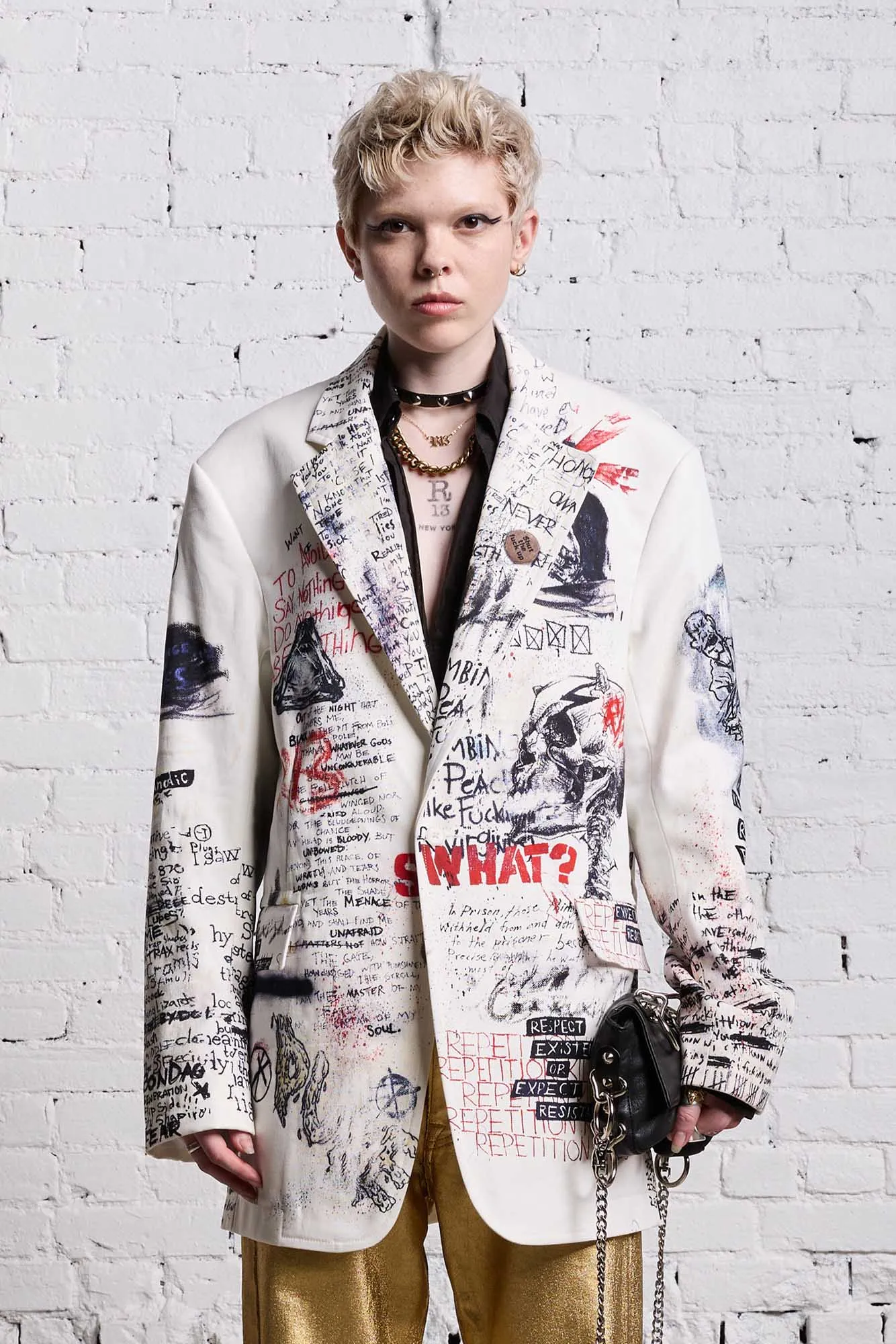 OVERSIZED RAGGED BLAZER - SKETCHBOOK sold by R13 product image thumbnail 2