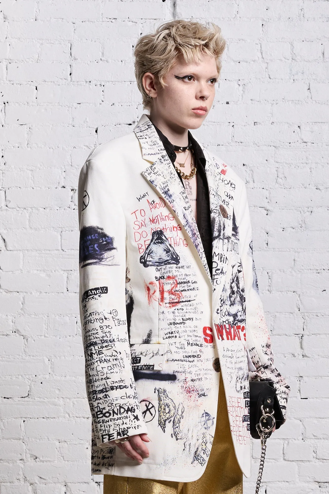OVERSIZED RAGGED BLAZER - SKETCHBOOK sold by R13 product image thumbnail 3