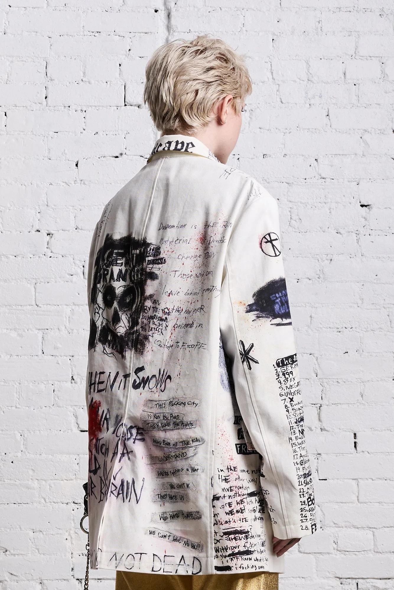 OVERSIZED RAGGED BLAZER - SKETCHBOOK sold by R13 product image thumbnail 4