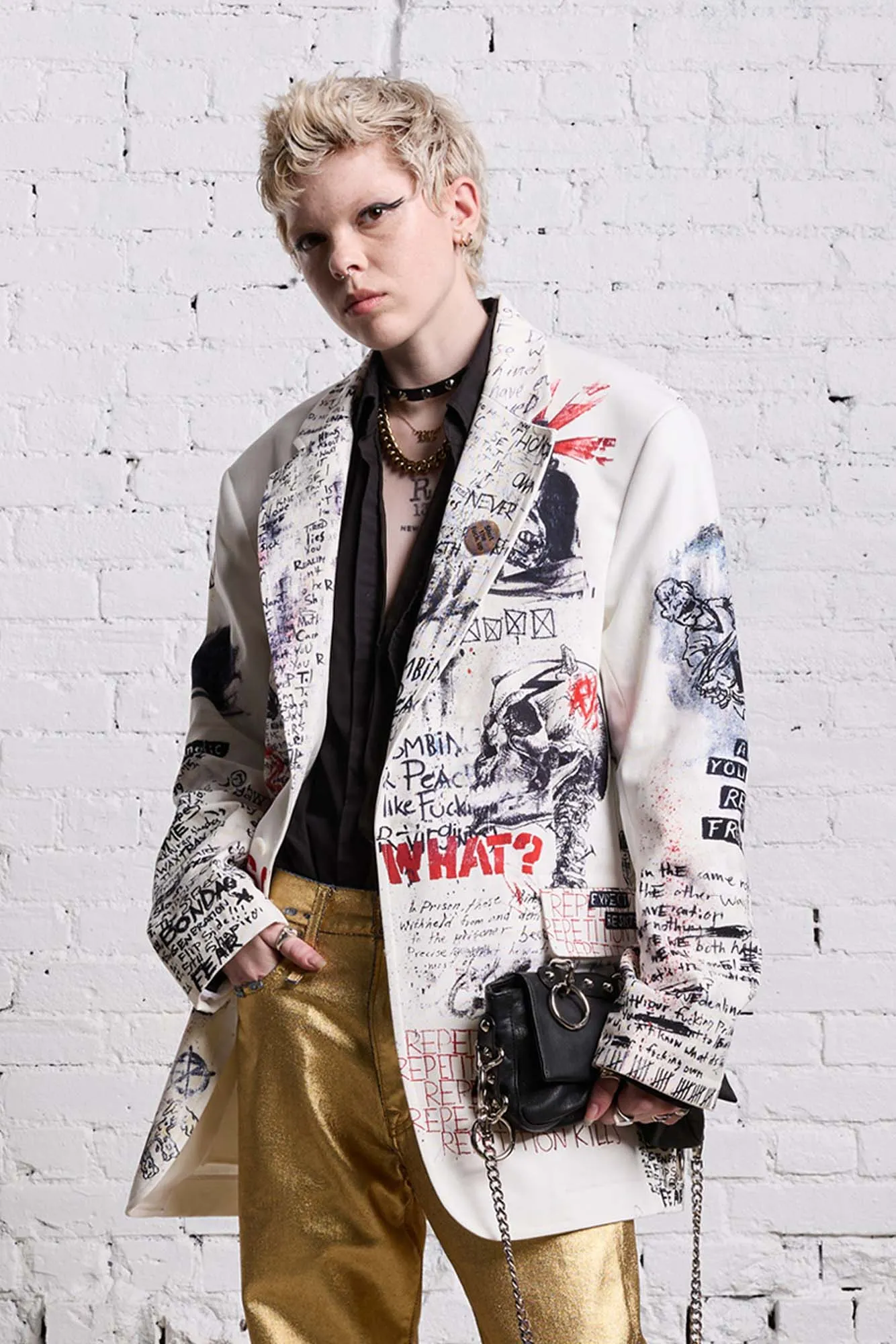 OVERSIZED RAGGED BLAZER - SKETCHBOOK sold by R13
