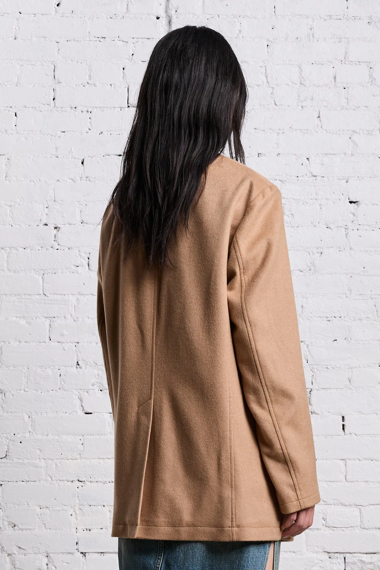 BELT COLLAR RAGGED BLAZER - CAMEL sold by R13 product image thumbnail 5