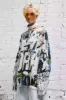 DISTRESSED OVERSIZED PULLOVER - 11 SPRING GRAFFITI sold by R13