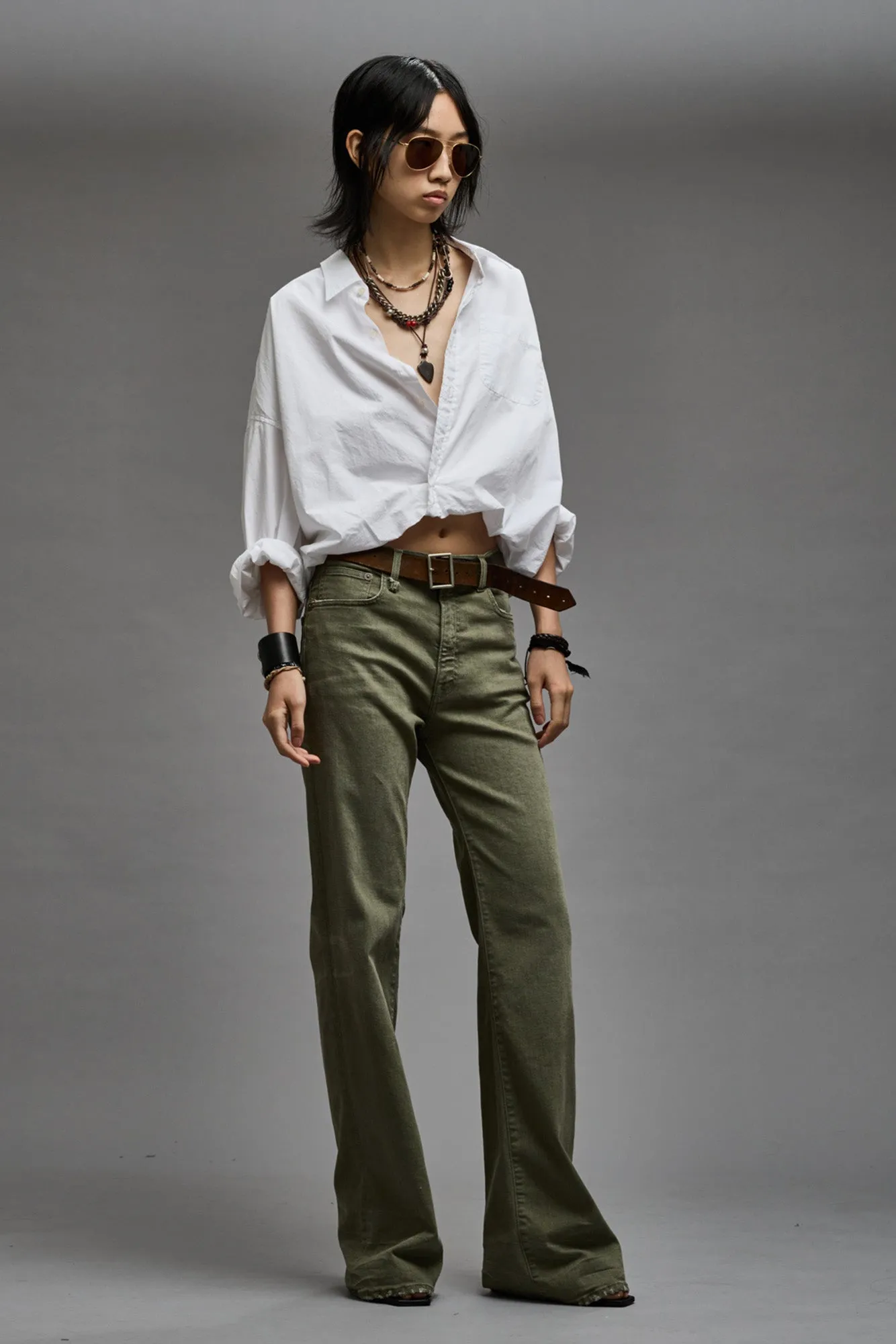 JANE JEAN - OLIVE GREEN STRETCH sold by R13 product image thumbnail 2