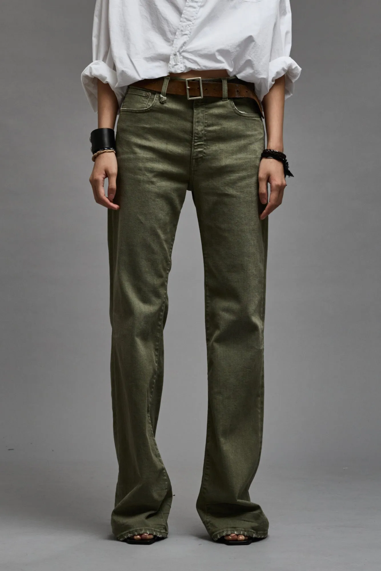 JANE JEAN - OLIVE GREEN STRETCH sold by R13 product image thumbnail 3