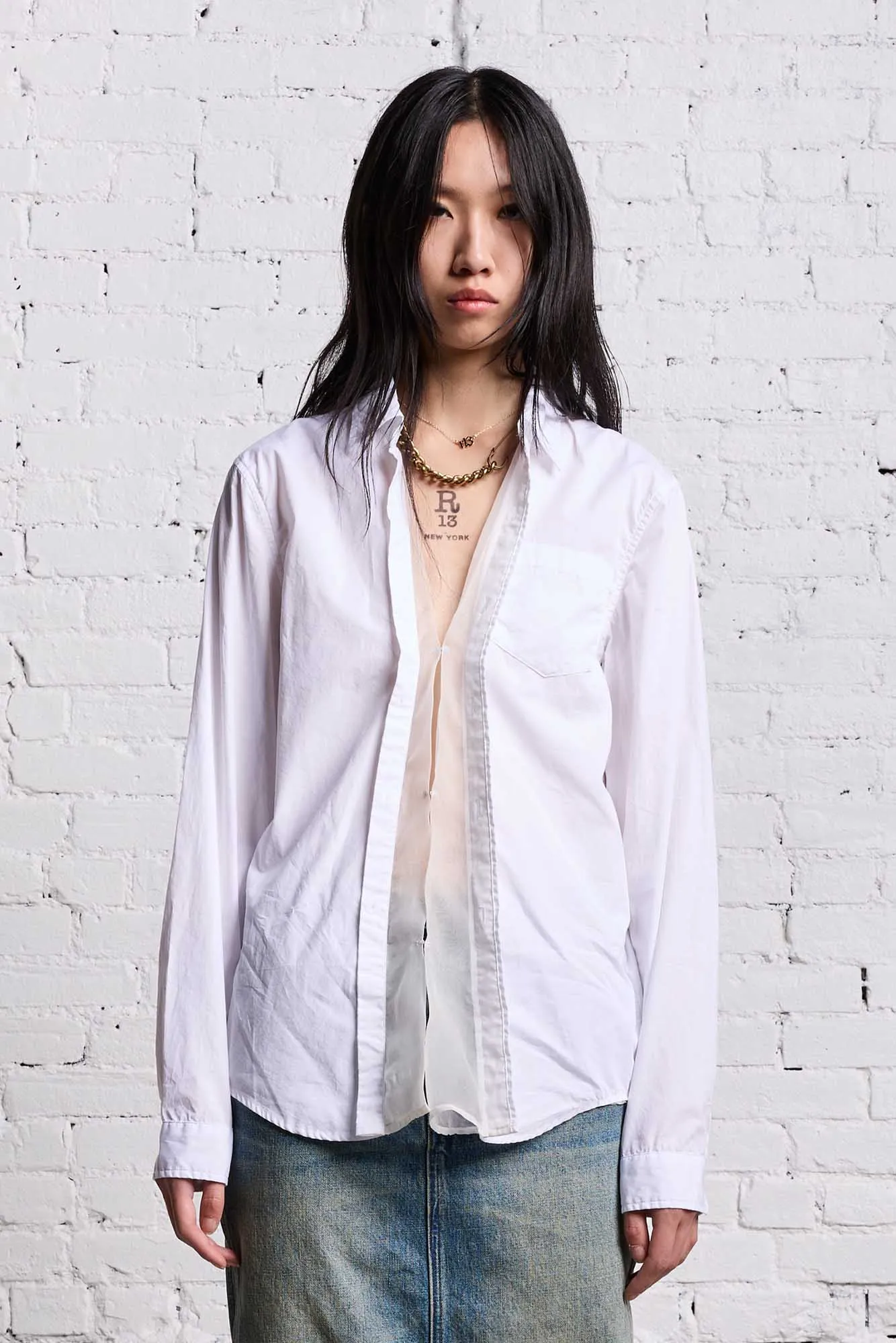 FOLDOUT SHIRT - WHITE sold by R13 product image thumbnail 3