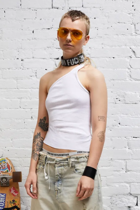 ONE-SHOULDER TANK - WHITE made by R13
