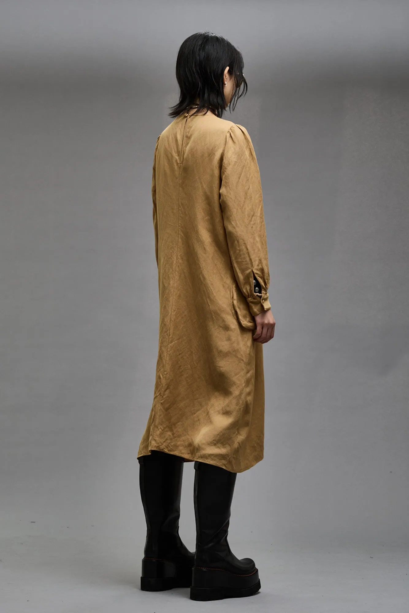 BELLOW POCKET DRESS - KHAKI sold by R13 product image thumbnail 4
