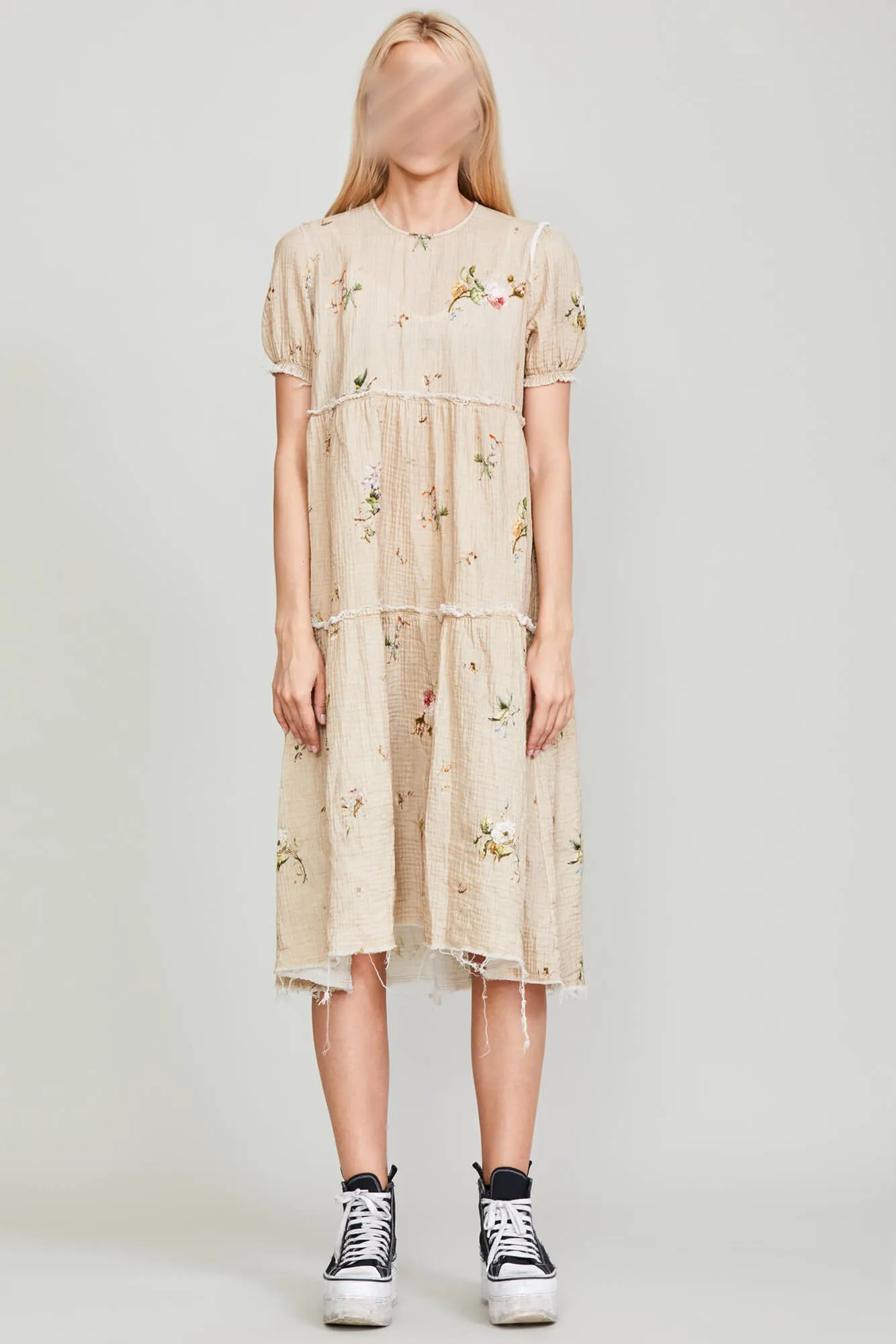SHREDDED RELAXED MIDI - FLORAL ON KHAKI sold by R13 product image thumbnail 5