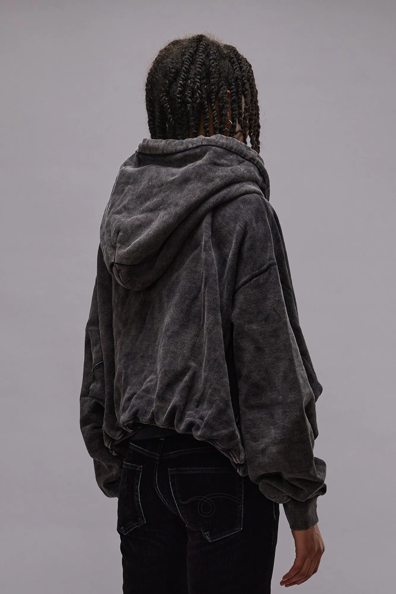Balloon Zip-Up Hoodie - Washed Black sold by R13 product image thumbnail 4