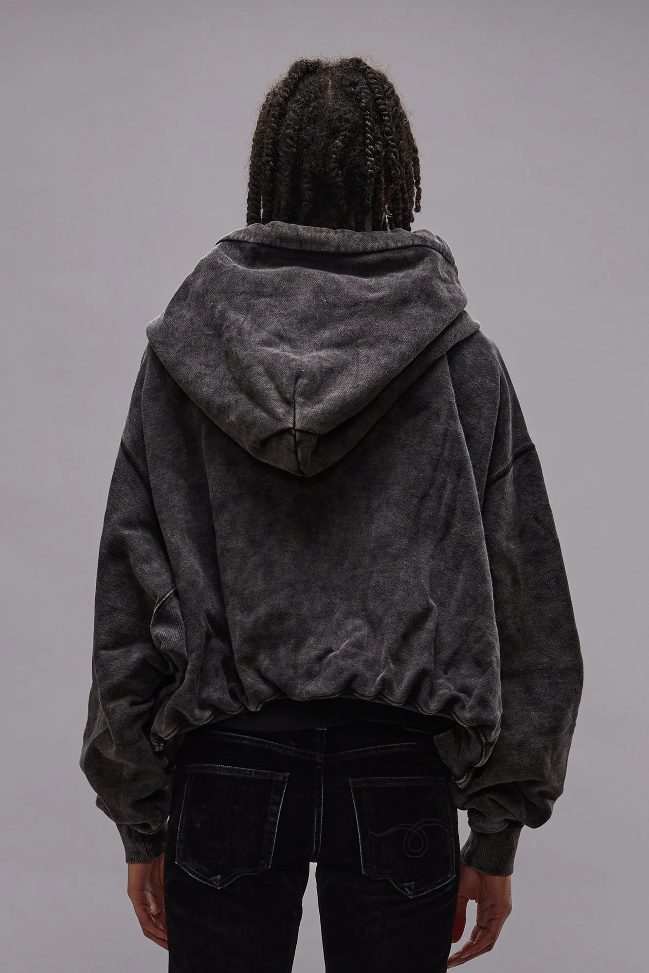 Balloon Zip-Up Hoodie - Washed Black sold by R13 product image thumbnail 5