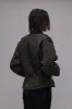 EXAGGERATED SHOULDER MOTORCYCLE JACKET - BLACK HERRINGBONE sold by R13