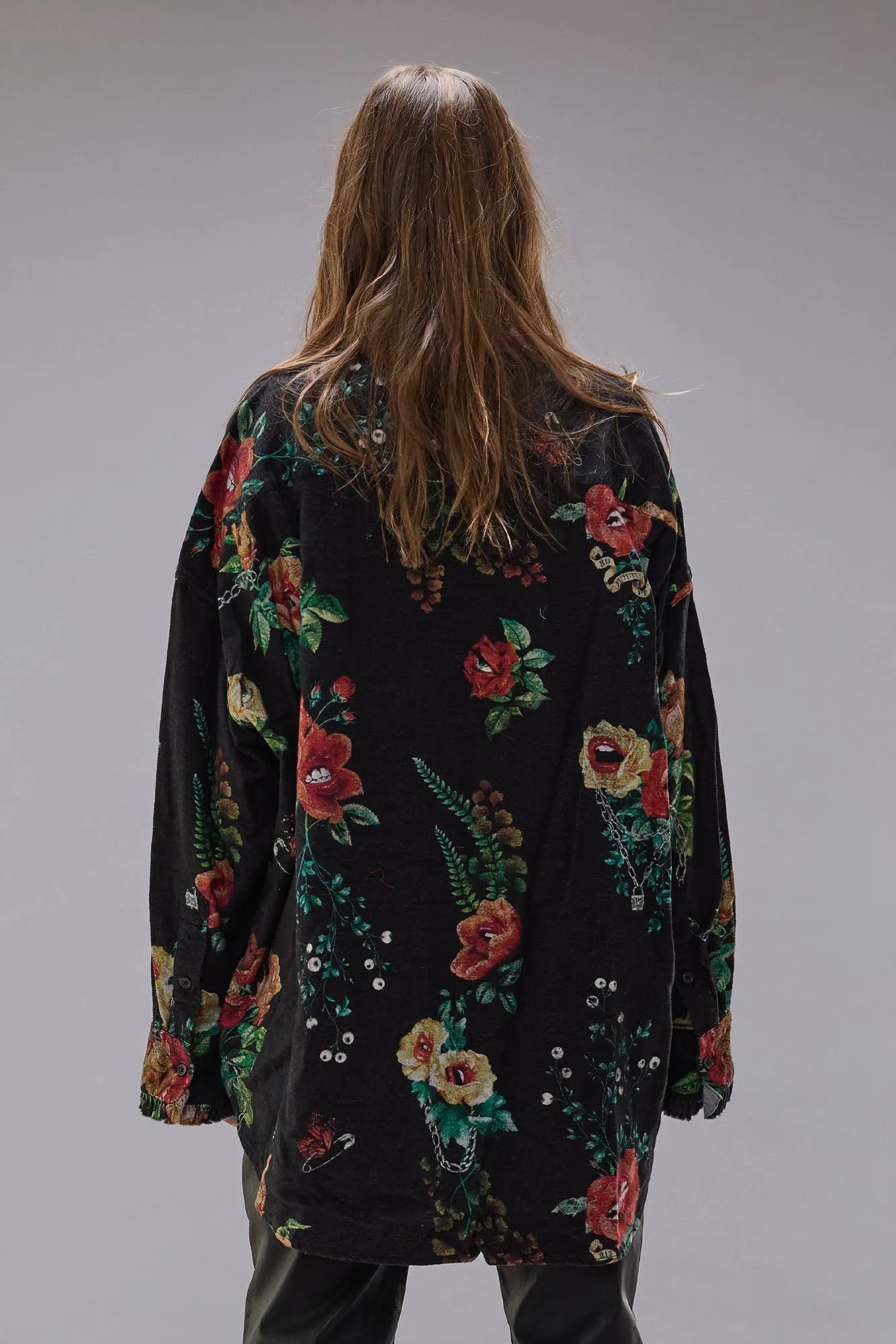 DROP NECK TUXEDO SHIRT - USELESS TREASURES PRINT sold by R13 product image thumbnail 3