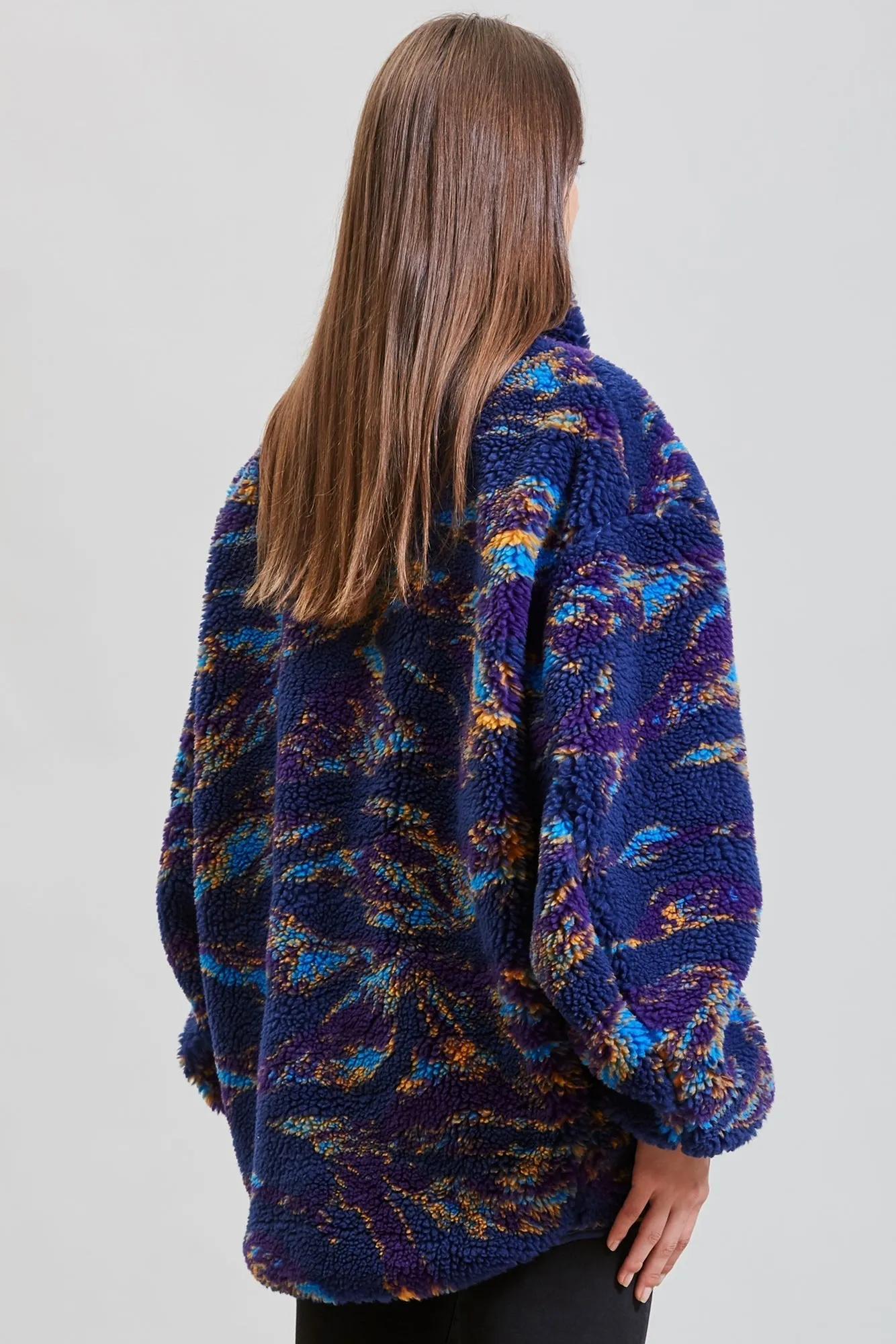 OVERSIZED FLEECE JACKET - NAVY SWIRL sold by R13 product image thumbnail 4