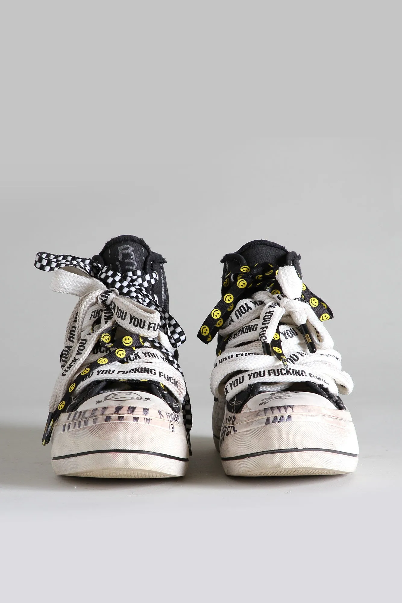 DOUBLE GROMMET KURT HIGH TOP SNEAKER - GRAFFITI BLACK sold by R13 product image thumbnail 2