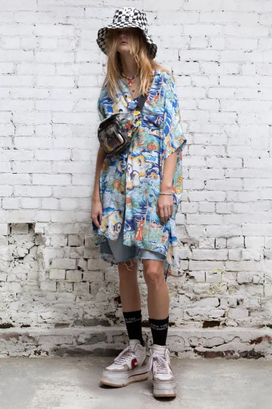 OVERSIZED BOXY HAWAIIAN DRESS - HAWAIIAN PRINT sold by R13