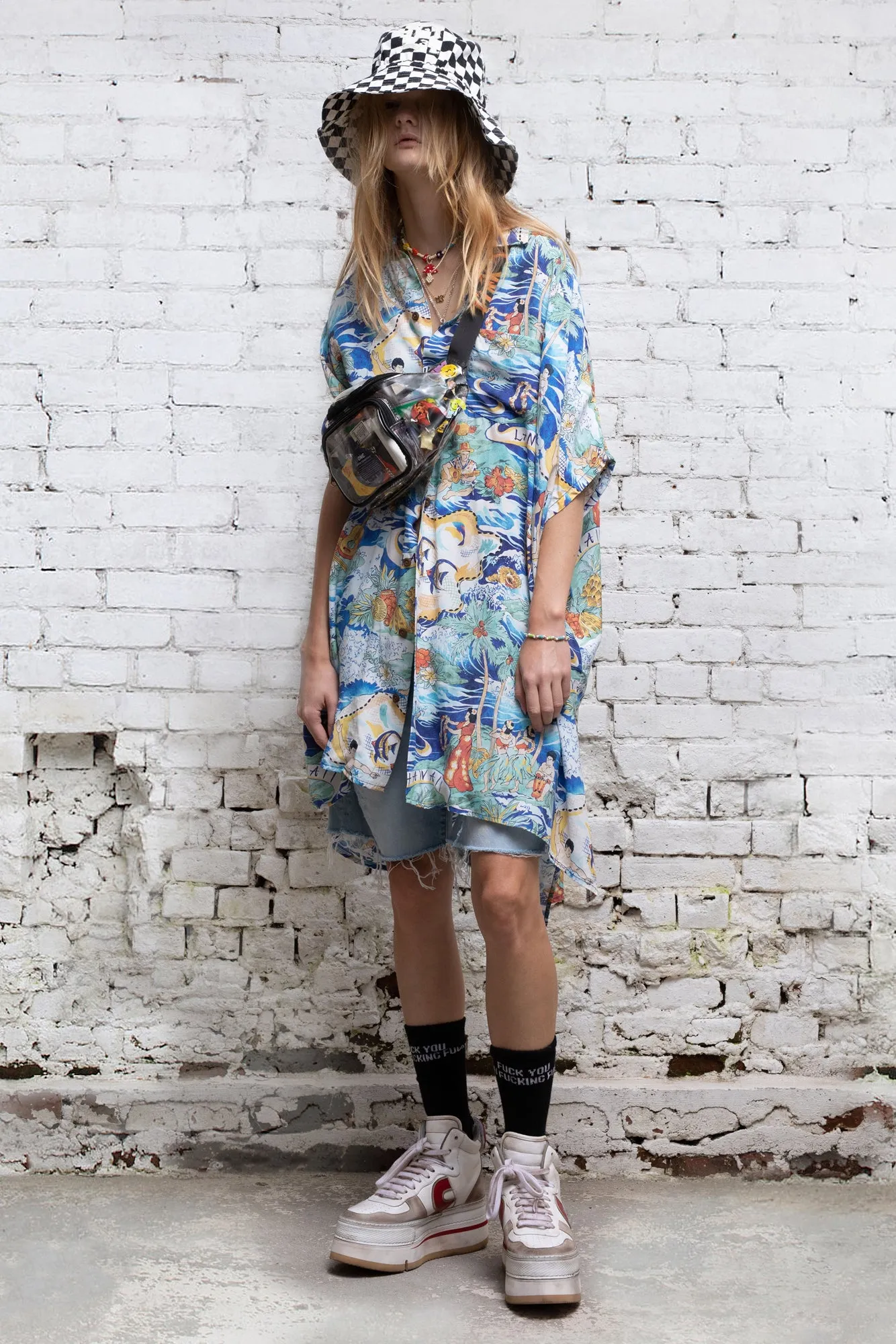 OVERSIZED BOXY HAWAIIAN DRESS - HAWAIIAN PRINT sold by R13