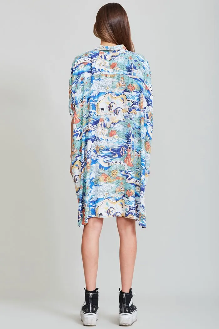 OVERSIZED BOXY HAWAIIAN DRESS - HAWAIIAN PRINT sold by R13 product image thumbnail 3