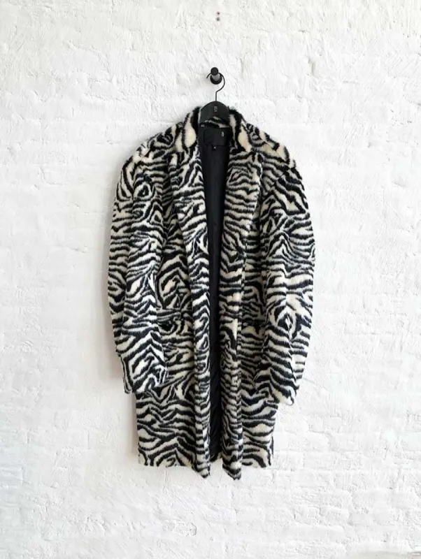 TEDDY BEAR COAT - B/W ZEBRA made by R13