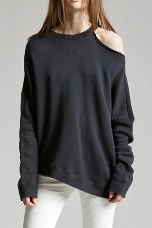 DISTORTED SWEATSHIRT - BLACK sold by R13