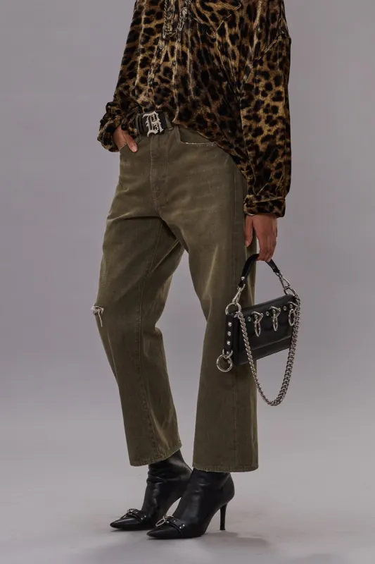 X-BOYFRIEND JEAN - VINTAGE OLIVE DRAB sold by R13