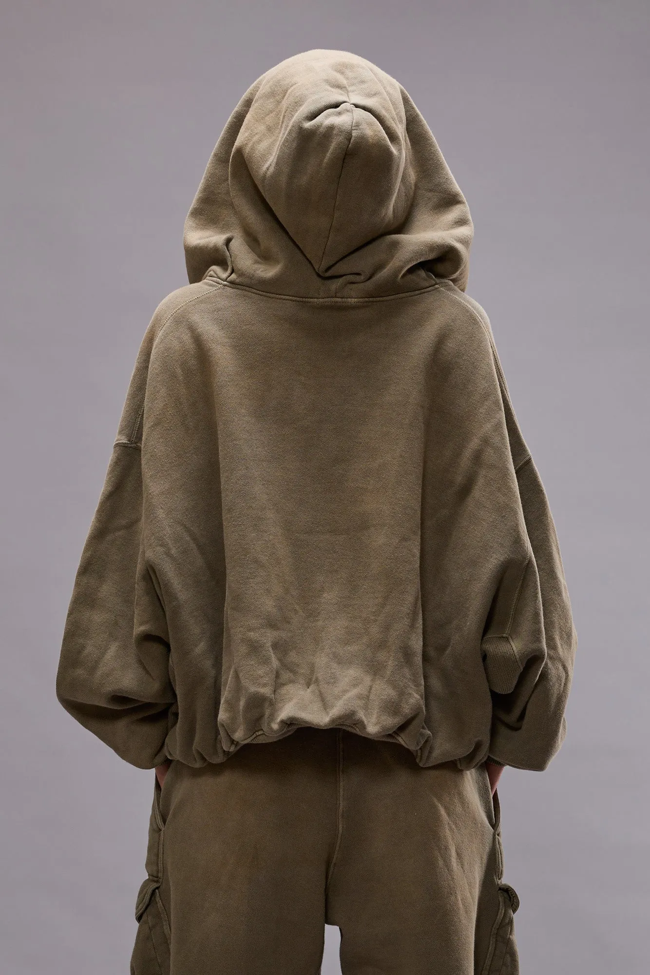 BALLOON ZIP-UP HOODIE - FADED OLIVE sold by R13 product image thumbnail 5