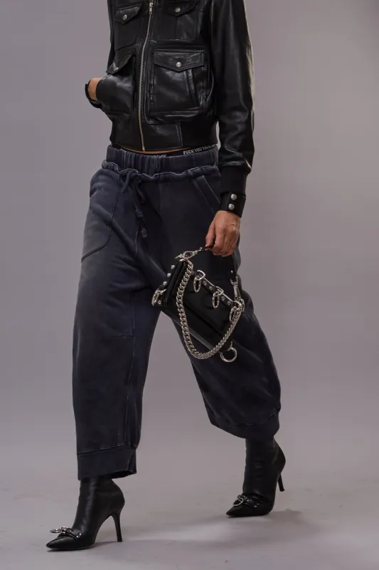 DECONSTRUCTED CROPPED SWEATPANT - NAVY sold by R13