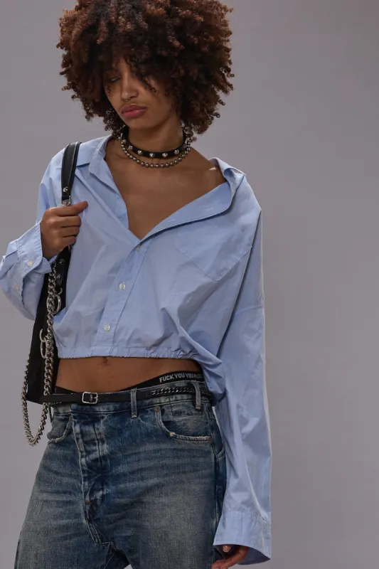 CROSSOVER BUBBLE SHIRT - EOE LIGHT BLUE sold by R13