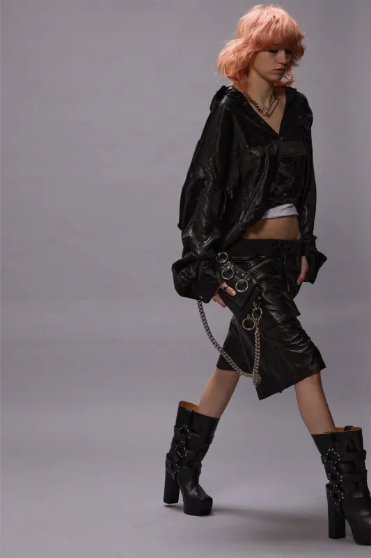 CROSSOVER BUBBLE SHIRT - BLACK sold by R13