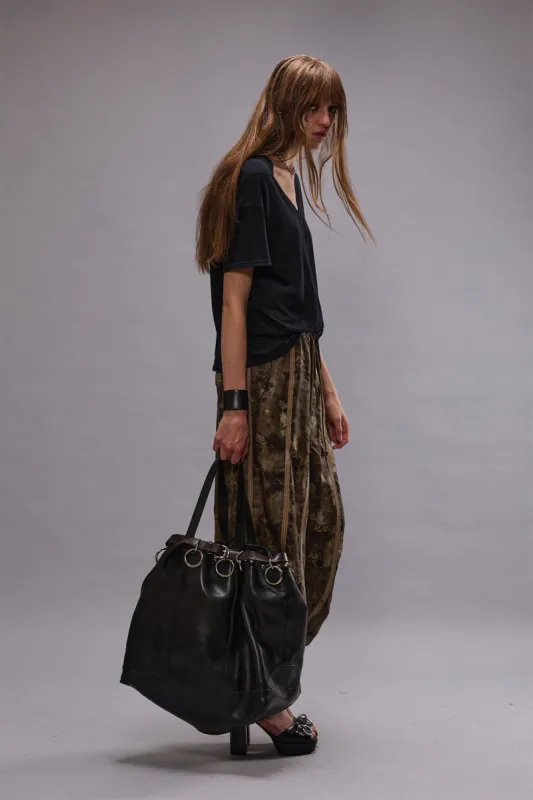 BALLOON PANTS WITH DOUBLE SEAM - OLIVE FLORAL sold by R13