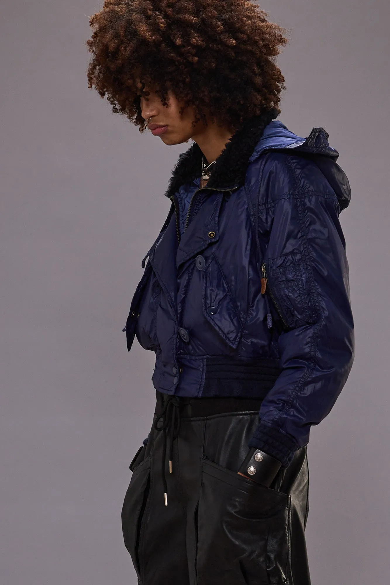 RAGLAN FLIGHT JACKET - NAVY sold by R13