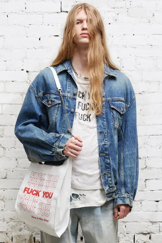 CINCHED WAIST DENIM TRUCKER - KELLY sold by R13