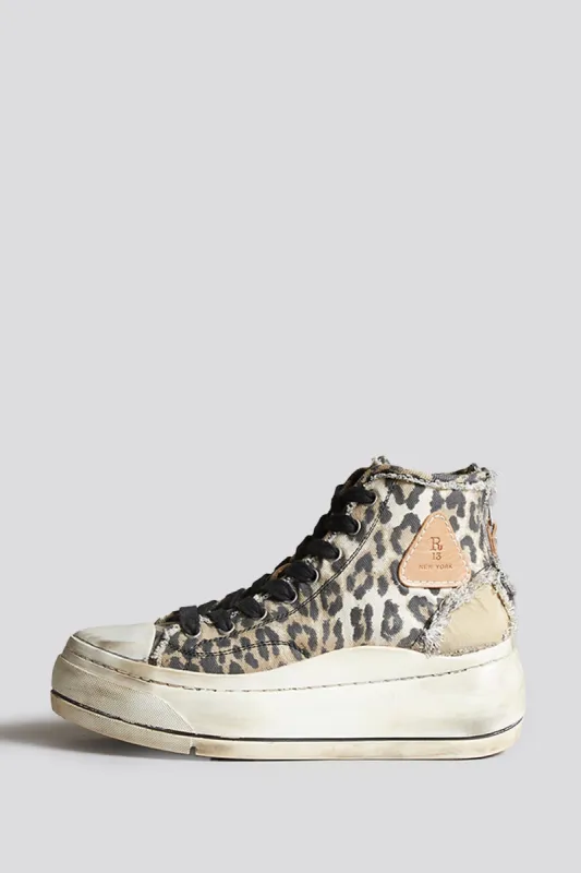 KURT HIGH TOP SNEAKER - DISTRESSED LIGHT LEOPARD sold by R13