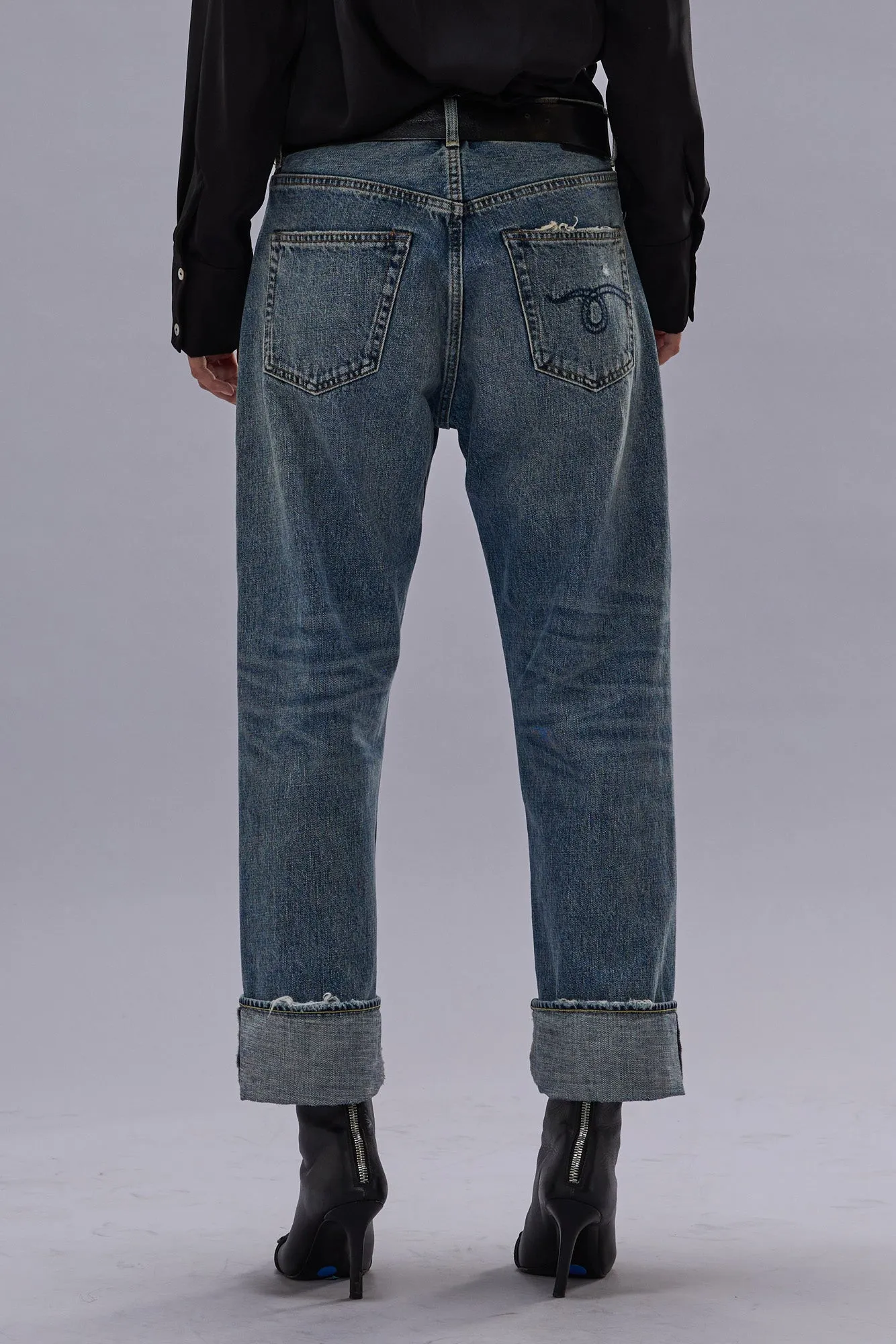 CUFFED X-BOYFRIEND JEAN - LENA BLUE sold by R13 product image thumbnail 3