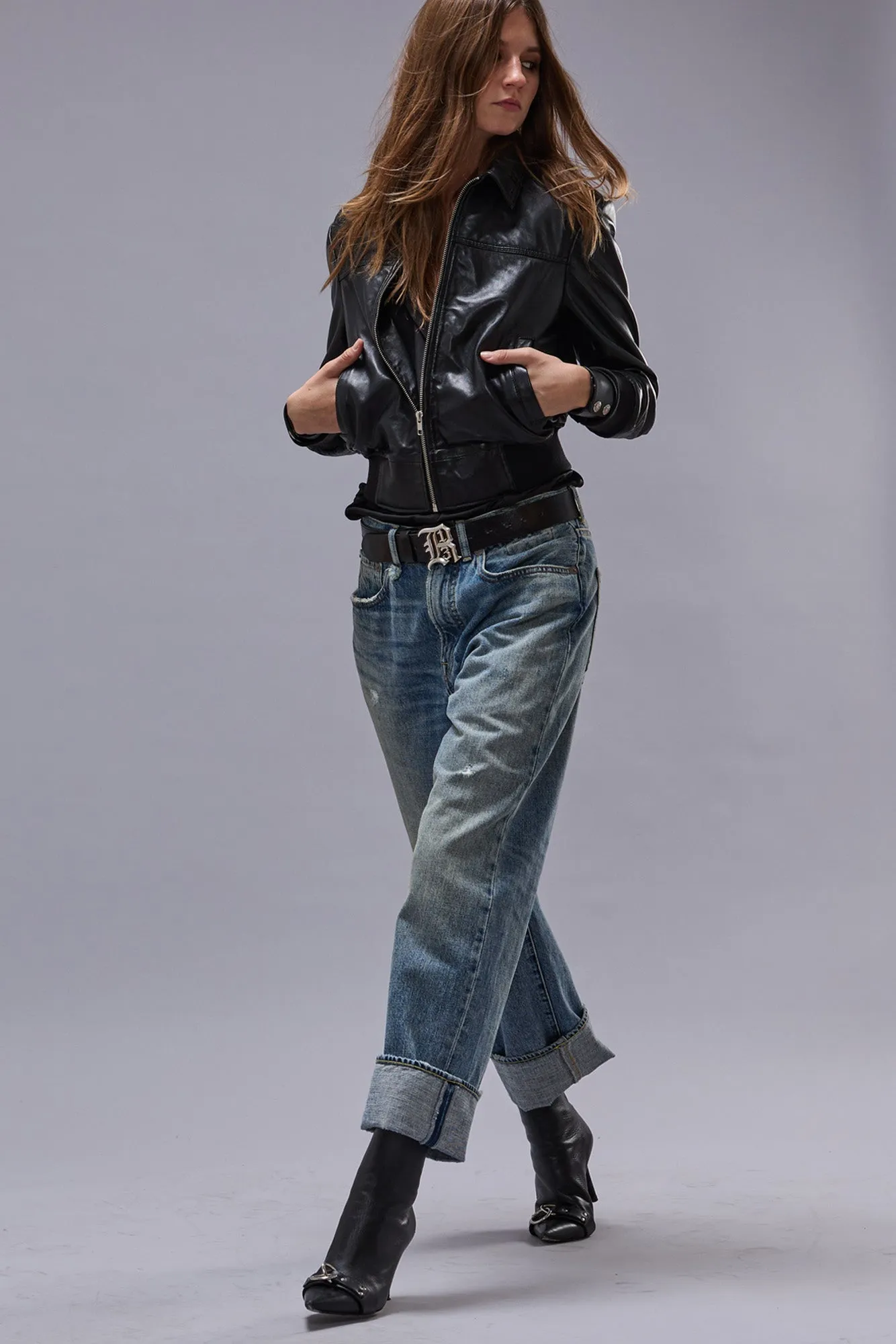 CUFFED X-BOYFRIEND JEAN - LENA BLUE sold by R13