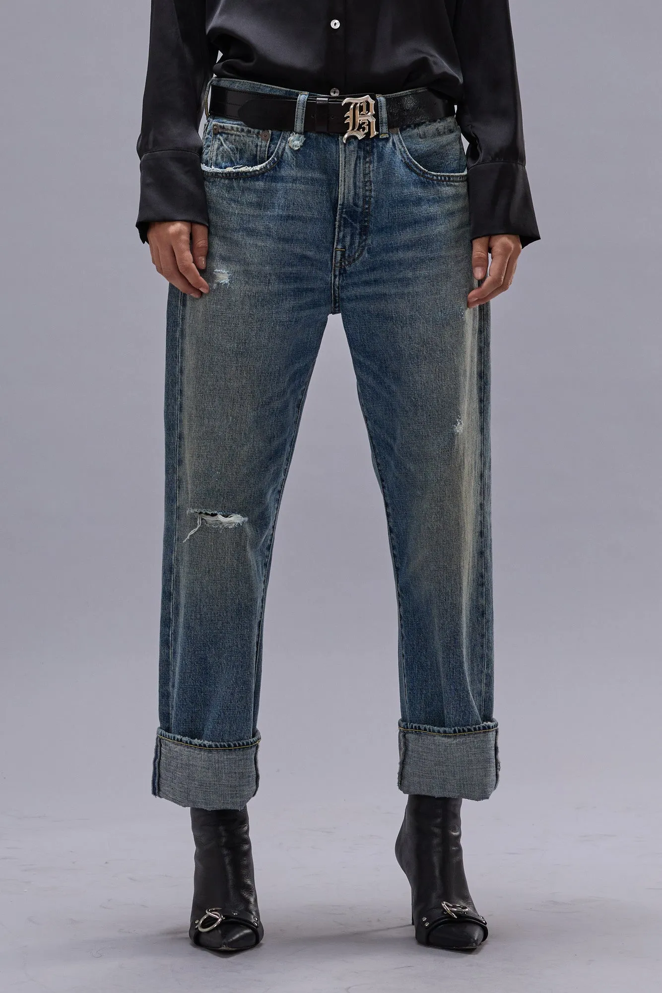 CUFFED X-BOYFRIEND JEAN - LENA BLUE sold by R13 product image thumbnail 2
