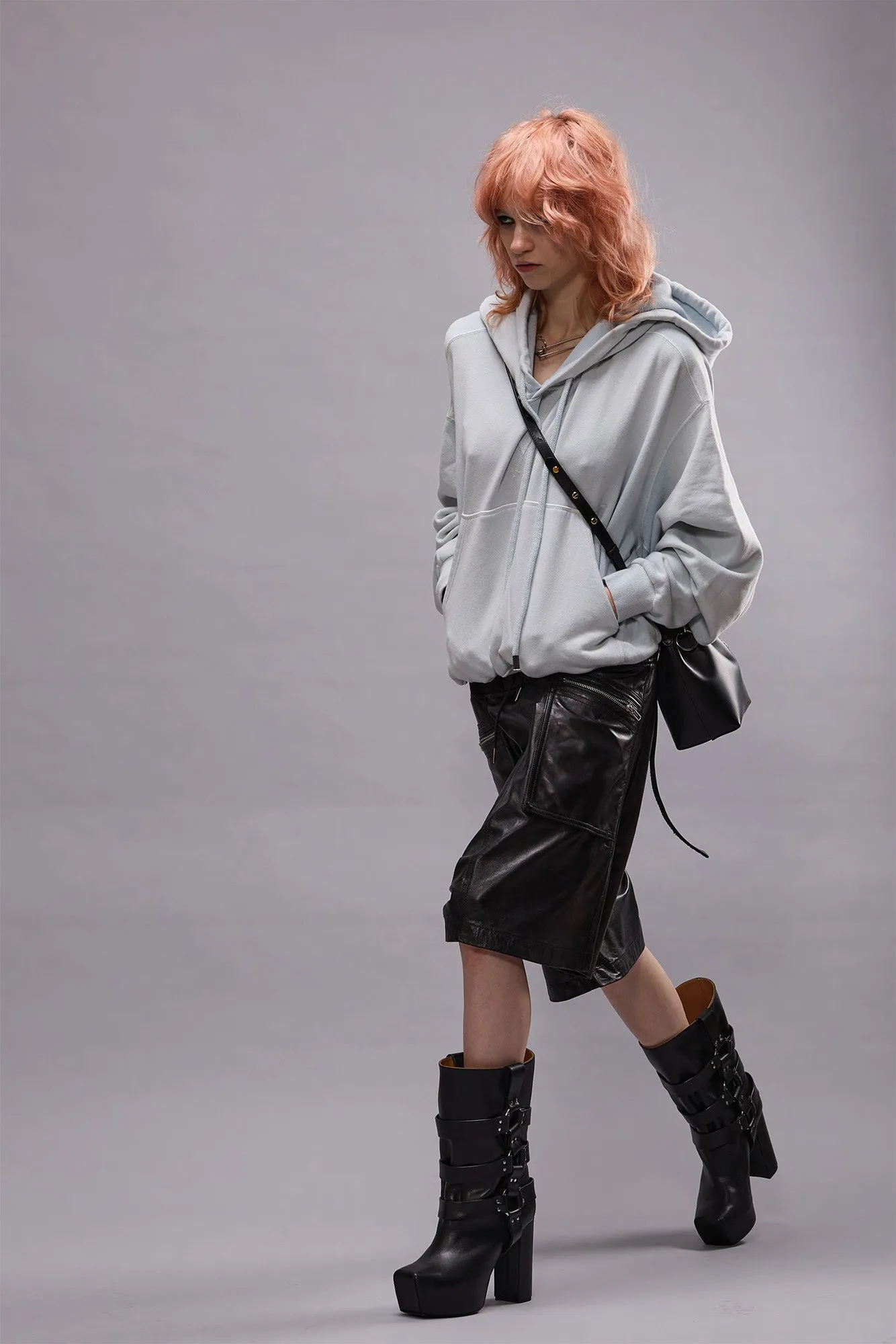 BALLOON POPOVER HOODIE - LIGHT BLUE sold by R13