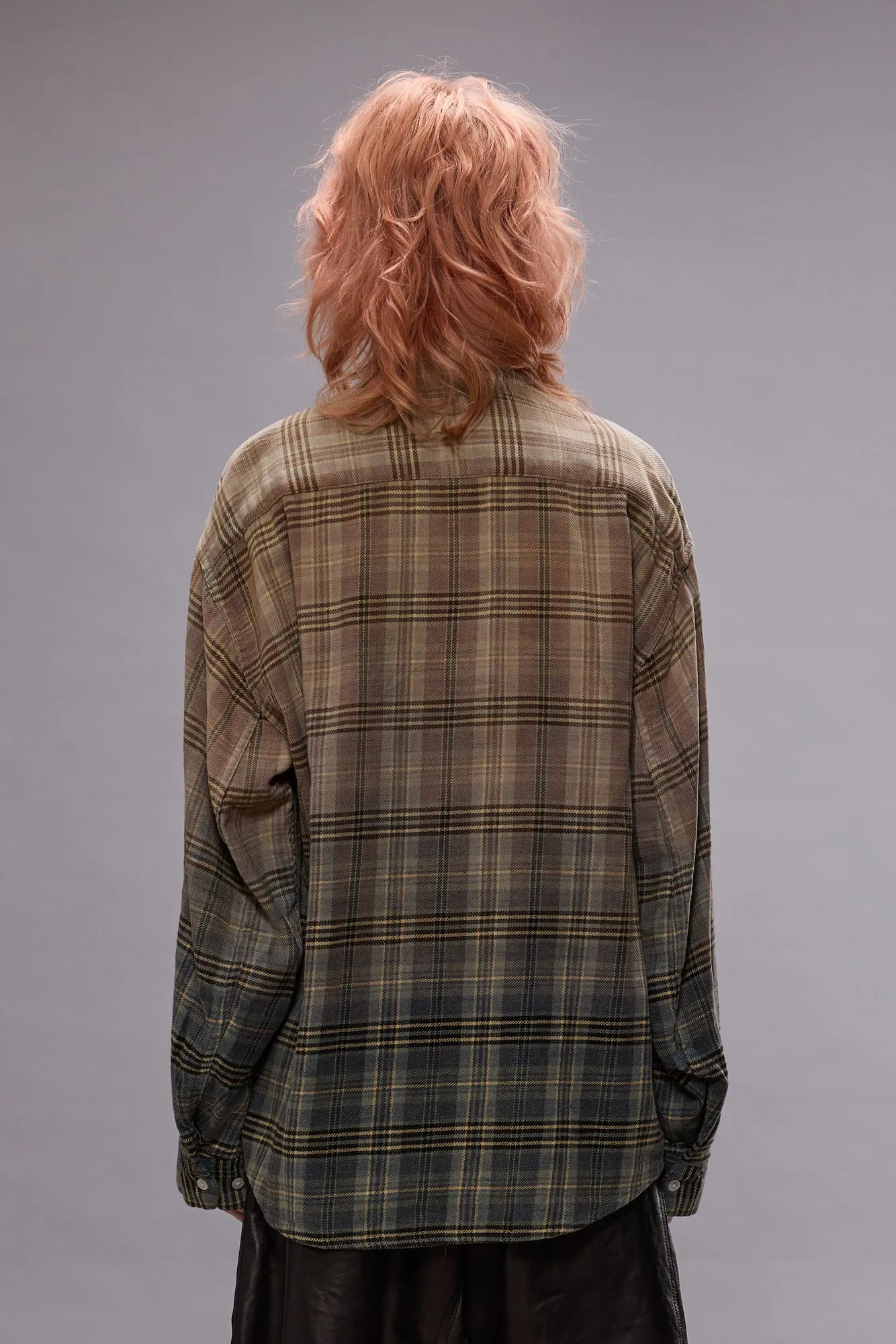RELAXED WORKSHIRT - GRADIENT BLEACHED BLUE PLAID sold by R13 product image thumbnail 3