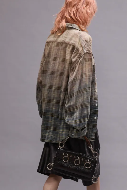 RELAXED WORKSHIRT - GRADIENT BLEACHED BLUE PLAID sold by R13