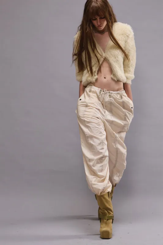 BALLOON PANTS WITH DOUBLE SEAM - CREAM sold by R13