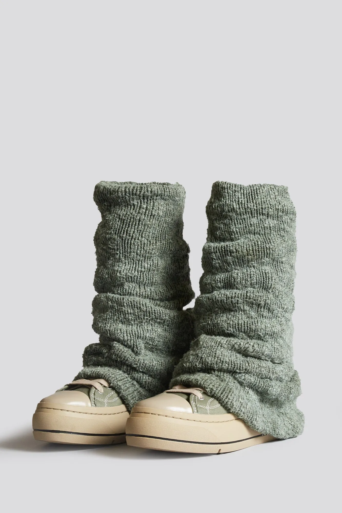KURT HIGH TOP SNEAKER WITH WARMER - WASHED OLIVE PLAIN KNIT sold by R13 product image thumbnail 4