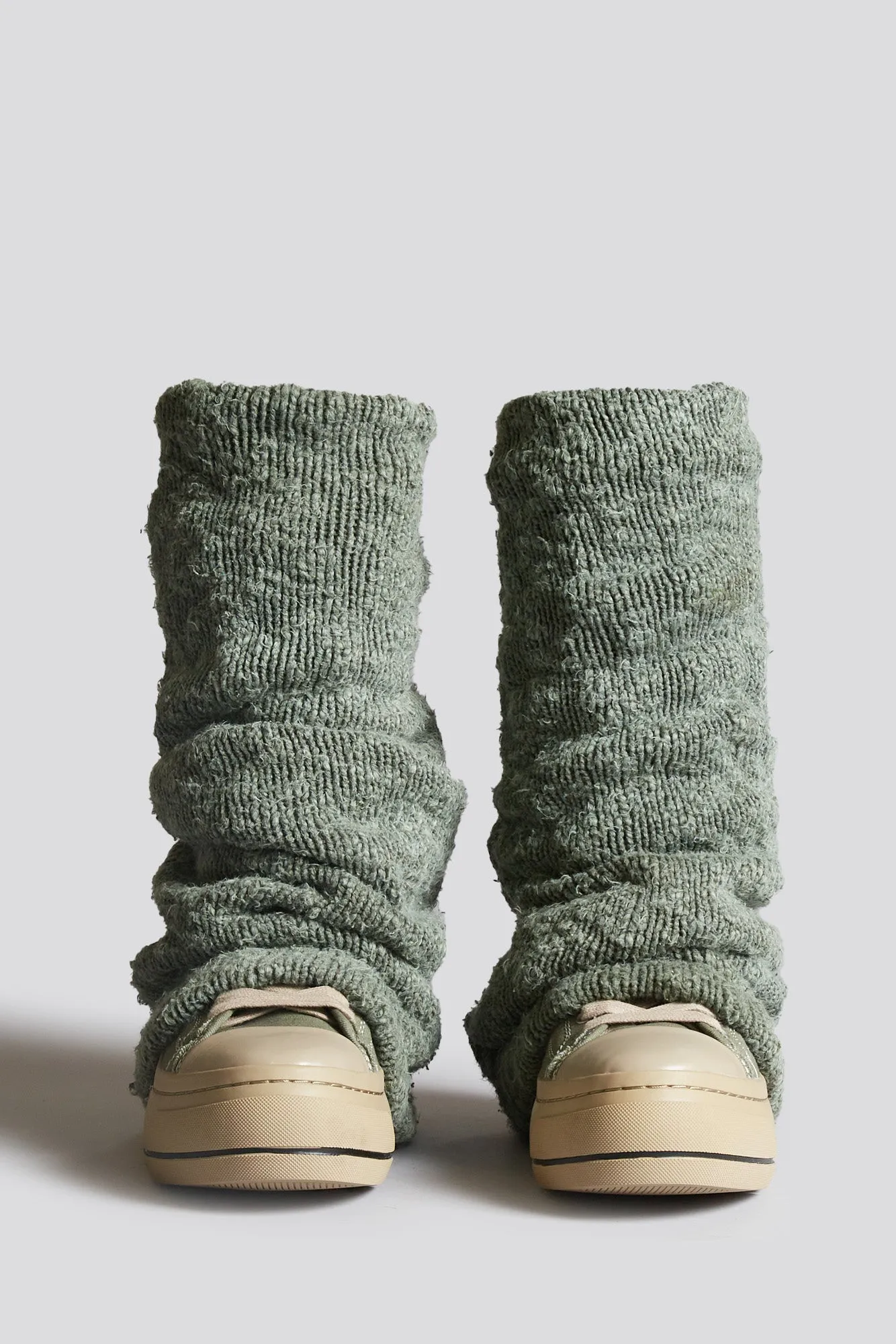 KURT HIGH TOP SNEAKER WITH WARMER - WASHED OLIVE PLAIN KNIT sold by R13 product image thumbnail 2