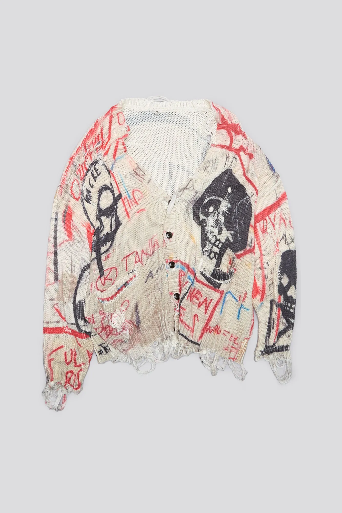 PRINTED OVERSIZED CARDIGAN - SKULL GRAFFITI PRINT sold by R13 product image thumbnail 4