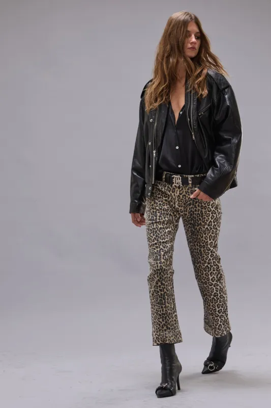 BOY STRAIGHT - ECRU LEOPARD STRETCH sold by R13